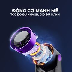 Quạt Cầm Tay Circulating Fan - 100 Cấp Độ Gió, Pin Lớn 8-12 Giờ, Chip Bảo Vệ Thông Minh, Màn Hình LED Tiện Lợi