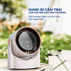 Quạt Cầm Tay Circulating Fan - 100 Cấp Độ Gió, Pin Lớn 8-12 Giờ, Chip Bảo Vệ Thông Minh, Màn Hình LED Tiện Lợi