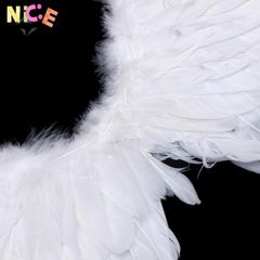 Đôi Cánh Thiên Thần Lông Vũ Trắng cho Trẻ Em - Phụ Kiện Cosplay Halloween và Lễ Hội, Dễ Dàng Đeo, An Toàn và Thân Thiện Môi Trường