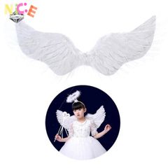 Đôi Cánh Thiên Thần Lông Vũ Trắng cho Trẻ Em - Phụ Kiện Cosplay Halloween và Lễ Hội, Dễ Dàng Đeo, An Toàn và Thân Thiện Môi Trường
