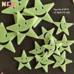 Bộ 100 Ngôi Sao Dạ Quang 5 Cánh - Trang Trí Phòng Ngủ, Bàn Học, Phát Sáng Trong Đêm, Tạo Không Gian Huyền Ảo