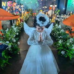 Cánh Thiên Thần Lông Vũ Đen Trắng - Phụ Kiện Cosplay Halloween Độc Đáo cho Khiêu Vũ và Trang Trí Sự Kiện