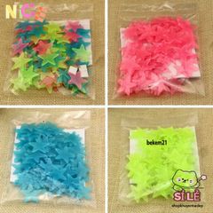 Bộ 100 Ngôi Sao Phát Sáng Dạ Quang - Nhãn Dán Tường Trang Trí Phòng Ngủ Trẻ Em, Chiếu Sáng Trong Bóng Tối, 4 Màu Rực Rỡ