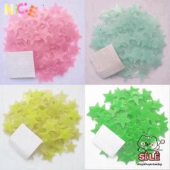 Bộ 100 Ngôi Sao Phát Sáng Dạ Quang - Nhãn Dán Tường Trang Trí Phòng Ngủ Trẻ Em, Chiếu Sáng Trong Bóng Tối, 4 Màu Rực Rỡ