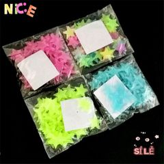 Bộ 100 Ngôi Sao Phát Sáng Dạ Quang - Nhãn Dán Tường Trang Trí Phòng Ngủ Trẻ Em, Chiếu Sáng Trong Bóng Tối, 4 Màu Rực Rỡ