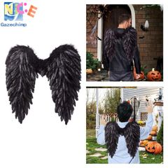 Cánh Thiên Thần 3D Dễ Thương - Khung Trang Phục Hóa Trang Halloween Bằng Lông Vũ Cao Cấp, Dây Đeo Co Giãn Cho Cosplay