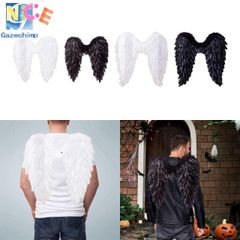 Cánh Thiên Thần 3D Dễ Thương - Khung Trang Phục Hóa Trang Halloween Bằng Lông Vũ Cao Cấp, Dây Đeo Co Giãn Cho Cosplay