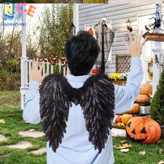 Cánh Thiên Thần 3D Dễ Thương - Khung Trang Phục Hóa Trang Halloween Bằng Lông Vũ Cao Cấp, Dây Đeo Co Giãn Cho Cosplay