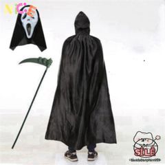 Bộ Hóa Trang Halloween Thần Chết - Áo Choàng Bí Ẩn, Mặt Nạ Ma Quái & Lưỡi Hái Duy Nhất Cho Tiệc Tùng, Tạo Dựng Phong Cách Mới!