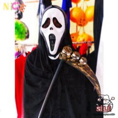Bộ Hóa Trang Halloween Thần Chết - Áo Choàng Bí Ẩn, Mặt Nạ Ma Quái & Lưỡi Hái Duy Nhất Cho Tiệc Tùng, Tạo Dựng Phong Cách Mới!