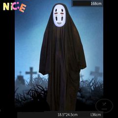 Bộ Hóa Trang Vô Diện Halloween - Áo Choàng Đen & Mặt Nạ Nhựa Trắng, Phù Hợp Tất Cả Giới Tính, Tham Dự Tiệc Cosplay & Sự Kiện Ấn Tượng