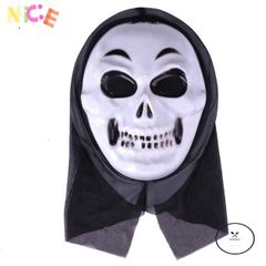 Bộ Hóa Trang Vô Diện Halloween - Áo Choàng Đen & Mặt Nạ Nhựa Trắng, Phù Hợp Tất Cả Giới Tính, Tham Dự Tiệc Cosplay & Sự Kiện Ấn Tượng