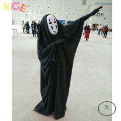 Bộ Đồ Ma Quái Vô Diện - Áo Choàng Đen Bí Ẩn và Mặt Nạ Cosplay Huyền Bí Cho Trẻ Em và Người Lớn