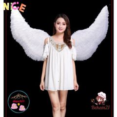 Cánh Thiên Thần Trắng Khổng Lồ 160x90CM - Phụ Kiện Cosplay Huyền Bí Dành Cho Halloween và Lễ Hội