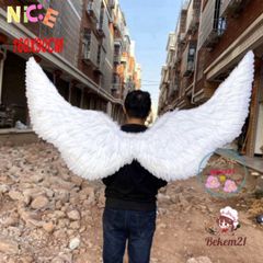 Cánh Thiên Thần Trắng Khổng Lồ 160x90CM - Phụ Kiện Cosplay Huyền Bí Dành Cho Halloween và Lễ Hội