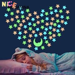 Bộ 100 Decal Dạ Quang Mobanina - Ngôi Sao Phát Sáng Trong Bóng Tối Trang Trí Phòng Trẻ Em, Nâng Cao Không Gian Sống Kỳ Diệu