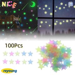 Bộ 100 Miếng Dán Tường Dạ Quang Ngôi Sao REYOUNG - Chiếu Sáng Trong Đêm, Trang Trí Phòng Bé An Toàn và Đẹp Mắt