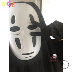 Bộ trang phục Cosplay Vô Diện - Áo Choàng Đen, Mặt Nạ Kaonashi từ Studio Ghibli - Phụ Kiện Hóa Trang Độc Đáo Cho Người Lớn và Trẻ Em