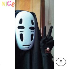 Bộ trang phục Cosplay Vô Diện - Áo Choàng Đen, Mặt Nạ Kaonashi từ Studio Ghibli - Phụ Kiện Hóa Trang Độc Đáo Cho Người Lớn và Trẻ Em