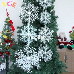 Bộ 30 Bông Tuyết Nhân Tạo Trang Trí Cây Thông Giáng Sinh - Chất Liệu Nhựa PVC Cao Cấp, Kích Thước 6cm & 11cm, Đẹp Mắt Cho Mọi Dịp Lễ