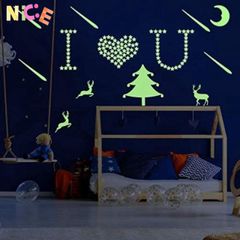 Bộ 100 Nhãn Dán Tường Dạ Quang NAMSHEVA - Ngôi Sao Nhiều Màu DIY Phát Sáng Trong Bóng Tối, Trang Trí Phòng Ngủ Bé An Toàn & Sáng Tạo