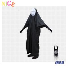 Bộ Hóa Trang Vô Diện Đen - Áo Choàng Huyền Bí và Mặt Nạ Nhựa Nhẹ Cho Tiệc Halloween và Lễ Hội, Nhiều Kích Cỡ Chọn Lựa