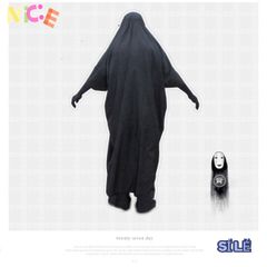Bộ Hóa Trang Vô Diện Đen - Áo Choàng Huyền Bí và Mặt Nạ Nhựa Nhẹ Cho Tiệc Halloween và Lễ Hội, Nhiều Kích Cỡ Chọn Lựa