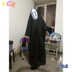 Bộ Hóa Trang Vô Diện Đen - Áo Choàng Huyền Bí và Mặt Nạ Nhựa Nhẹ Cho Tiệc Halloween và Lễ Hội, Nhiều Kích Cỡ Chọn Lựa