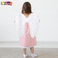 Cánh Thiên Thần Lông Vũ Dễ Thương - Trang Phục Halloween Có Dây Đeo Đàn Hồi Cho Lễ Hội Cosplay, Phụ Kiện Thời Trang 3D