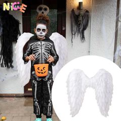 Cánh Thiên Thần Lông Vũ Dễ Thương - Trang Phục Halloween Có Dây Đeo Đàn Hồi Cho Lễ Hội Cosplay, Phụ Kiện Thời Trang 3D