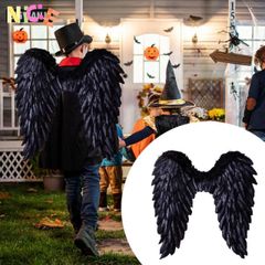 Cánh Thiên Thần Lông Vũ Dễ Thương - Trang Phục Halloween Có Dây Đeo Đàn Hồi Cho Lễ Hội Cosplay, Phụ Kiện Thời Trang 3D