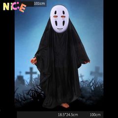 Bộ Trang Phục Halloween Vô Diện - Áo Choàng và Mặt Nạ Cosplay Spirited Away Cho Người Lớn và Trẻ Em