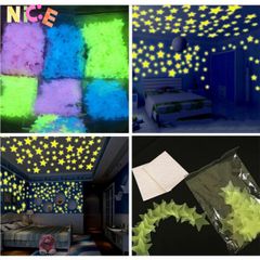 Bộ 100 Tem Ngôi Sao 3D Phát Sáng Dán Tường Trang Trí - Hiệu Ứng Dạ Quang Đầy Sáng Tạo cho Phòng Ngủ Trẻ Em