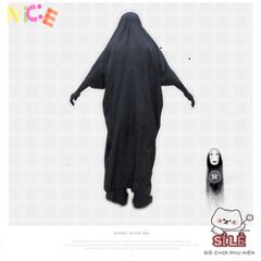 Bộ Trang Phục Hóa Trang Huyền Bí: Áo Choàng Đen & Mặt Nạ Vô Diện Cho Trẻ Em và Người Lớn - VBJ80 SZIPPER