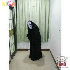 Bộ Trang Phục Hóa Trang Huyền Bí: Áo Choàng Đen & Mặt Nạ Vô Diện Cho Trẻ Em và Người Lớn - VBJ80 SZIPPER