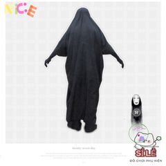 Bộ trang phục Halloween bí ẩn - Áo choàng đen và mặt nạ vô diện VBJ80 SZIPPER cho trẻ em và người lớn, hoàn hảo cho lễ hội hóa trang