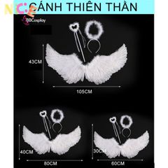 Cánh Thiên Thần Lông Ngỗng Trắng BBCOSPLAY Cho Trẻ Em - Phụ Kiện Hóa Trang Dễ Thương Nhiều Kích Cỡ 60-160cm
