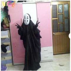 Bộ trang phục Vô Diện - Áo choàng đen huyền bí và mặt nạ cosplay cho tín đồ yêu thích hóa trang - Đủ các kích thước cho trẻ em và người lớn