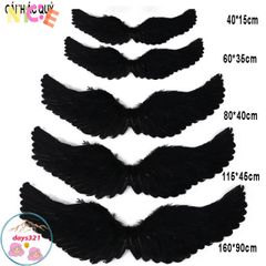 Cánh Thiên Thần Cosplay Đen Trắng - Đôi Cánh Lông Vũ Dành Cho Tiệc Tùng và Hóa Trang ấn Tượng