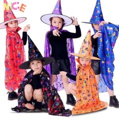 Bộ Trang Phục Halloween Cho Bé - Áo Choàng Siêu Nhân, Mũ và Giỏ Bí Ngô - Phù Hợp Cho Mùa Lễ Hội Trung Thu