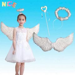 Bộ Phụ Kiện Hóa Trang Halloween - Cánh Quỷ Đen, Vòng Đầu Sừng Đỏ & Cây 3 Chĩa Ma Quái, Hóa Trang Ma Mị, Phụ Kiện Thời Trang Halloween 2023