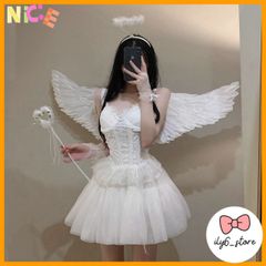Cánh Thiên Thần Trắng - Phụ Kiện Hóa Trang Giáng Sinh và Halloween - Đôi Cánh Lông Vũ Dành Cho Tất Cả Dịp Lễ Hội