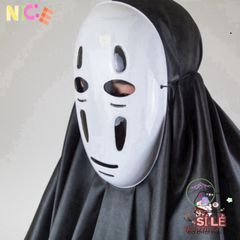Bộ Cosplay Vô Diện - Áo Choàng Đen & Mặt Nạ Huyền Bí Cho Fan Anime, Phong Cách Thời Trang Độc Đáo, Dành Cho Mọi Đối Tượng
