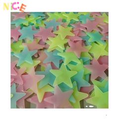 Set 100 Ngôi Sao Phát Sáng Dạ Quang - Trang Trí Phòng Ngủ Đầy Màu Sắc, Đèn Mờ Huyền Ảo Cho Không Gian Sống Thú Vị