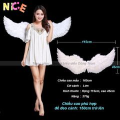 Cánh Thiên Thần Đen Trắng - Bộ Cánh Lông Vũ Hóa Trang Sang Trọng cho Biểu Diễn và Chụp Ảnh Nghệ Thuật