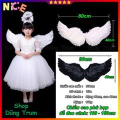 Cánh Thiên Thần Đen Trắng - Bộ Cánh Lông Vũ Hóa Trang Sang Trọng cho Biểu Diễn và Chụp Ảnh Nghệ Thuật
