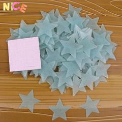 Bộ nhãn dán tường phát sáng 3D - 100 Ngôi sao và 1 Mặt trăng rực rỡ cho không gian lung linh vào ban đêm