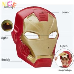 Mặt Nạ Biến Hình Iron Man Cao Cấp - Phụ Kiện Tony Stark Cho Bé Trai Yêu Marvel - Đồ Chơi Hóa Trang An Toàn, Gập Gọn 18x15cm
