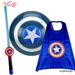 Áo Choàng Siêu Nhân Captain America Có Mặt Nạ LED - Chất Liệu Satin Cao Cấp Cho Bé Trai 3-6 Tuổi, Đồ Chơi Hóa Trang Thú Vị
