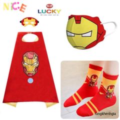 Set Áo Choàng Siêu Nhân và Vớ Dày Dặn Cho Trẻ - Combo Hóa Trang Chất Liệu Satin Cao Cấp, Quà Tặng Tuyệt Vời Cho Bé 3-7 Tuổi